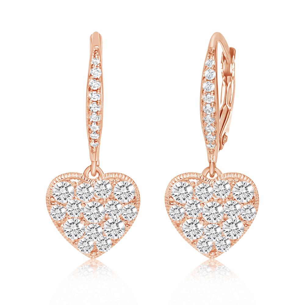 Kate Spade Something Sparkly Spade Studs Earrings (Clear/Rose Gold) Earring  - ShopStyle